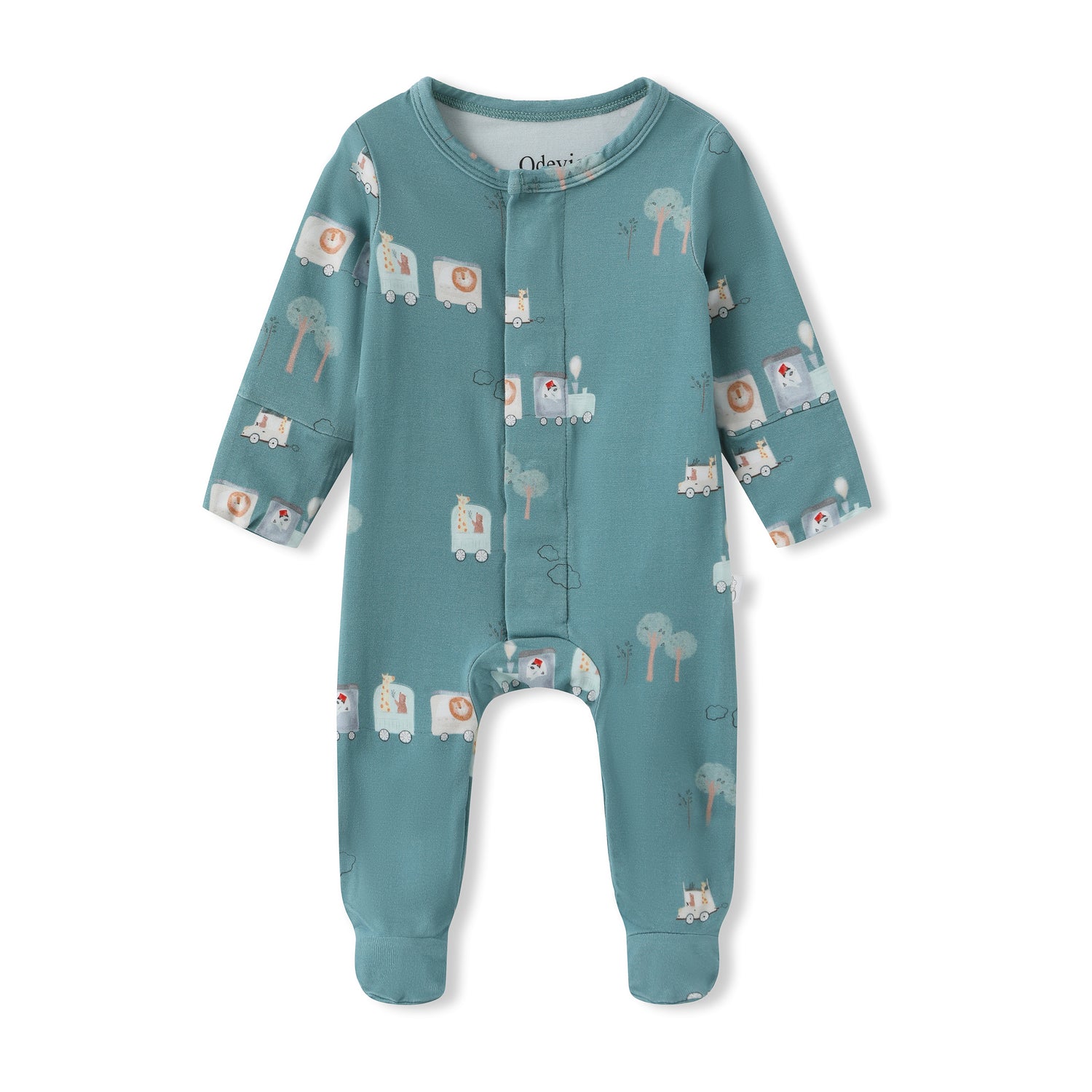 Bamboo Pyjama Sleepsuit - Le Petit Express Green
