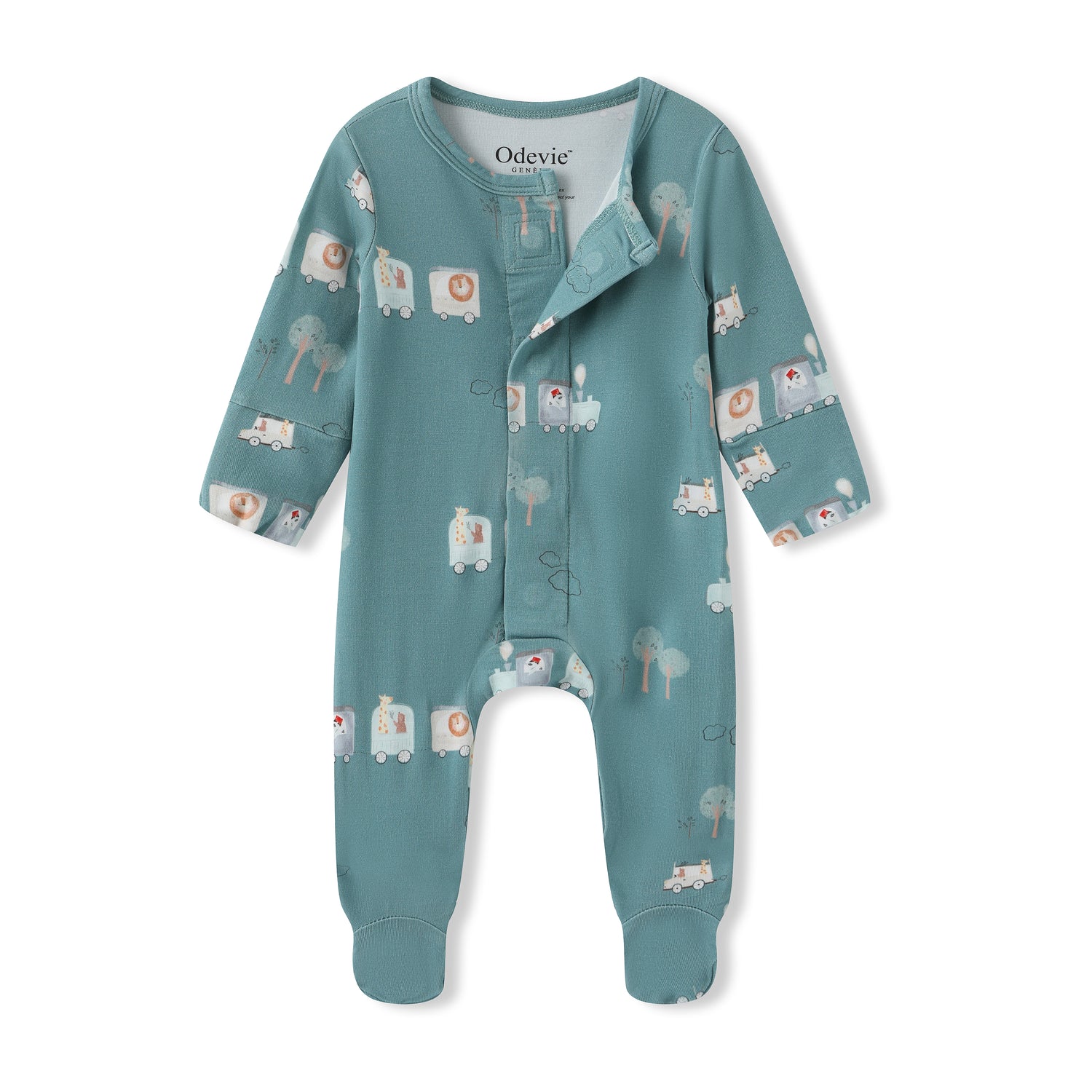 Bamboo Pyjama Sleepsuit - Le Petit Express Green